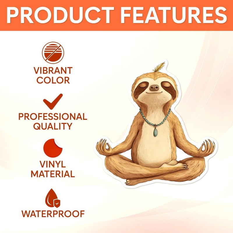 RABOWA Pack 9 Pcs Cute Funny Meditation Sticker for Laptops Cars Vehicles Trucks Bikes Car Window Hard Hats Bumper Stickers Waterproof Removable Vinyl Decals Exterior Laptop Accessories - Image 3